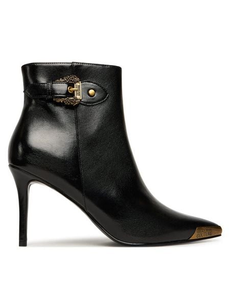 Versace Jeans Couture Botki 79VA3S57 Czarny. Czarne botki damskie Versace Jeans Couture, z jeansu, bez obcasa, na szpilce, bez zapięcia. Za 889.99 zł.