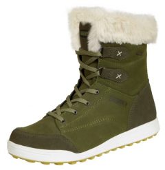 Damskie buty zimowe prawdziwa skóra sztuczne futro. Zielone obuwie trekkingowe damskie GUGGEN MOUNTAIN, na jesień. Za 669.47 zł.