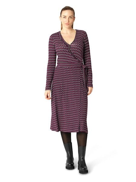 Ilse Jacobsen Sukienka "Elisa Harlekin" w kolorze fioletowym rozmiar: S. Różowe sukienki damskie Ilse Jacobsen, na imprezę, s, bez wzorów, z tkaniny, klasyczne, bez kołnierzyka, bez ramiączek, midi, kopertowe. Za 135.17 zł.