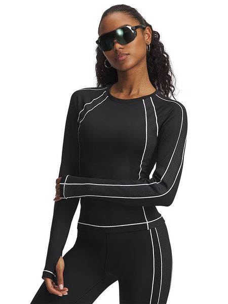 Under Armour Koszulka funkcyjna "ColdGear" w kolorze czarnym rozmiar: M. Czarne bluzki sportowe damskie Under Armour, m, bez wzorów, bez ramiączek. Za 161.34 zł.