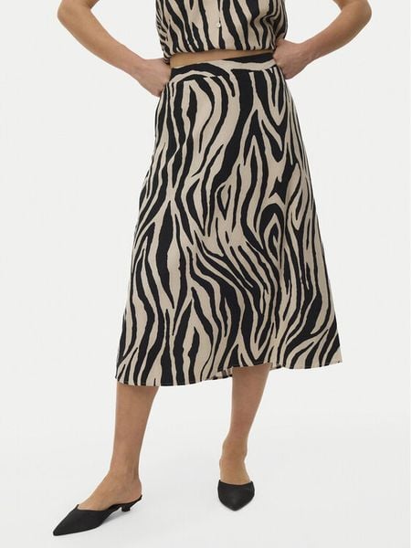 Vero Moda Spódnica midi Mymilo 10340419 Kolorowy Regular Fit. Spódniczki damskie Vero Moda, xs, bez wzorów, ze lnu, midi. Za 97.99 zł.