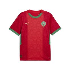 Męska koszulka domowa Maroko 2025 PUMA Red Archive Green. Czerwone t-shirty sportowe męskie Puma, m, bez ramiączek, do piłki nożnej. W wyprzedaży za 365.00 zł.