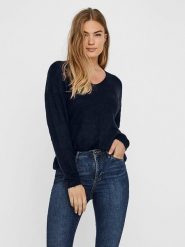 Vero Moda Sweter w kolorze granatowym rozmiar: S. Niebieskie swetry klasyczne damskie Vero Moda, s, bez kołnierzyka. Za 96.83 zł.