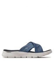 Skechers Klapki Go Walk Flex Sandal-Impressed 141420/NVY Granatowy. Niebieskie klapki damskie Skechers, bez wzorów, z materiału, bez obcasa. Za 229.99 zł.