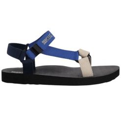 Sandały turystyczne damskie Regatta Vendeavour. Niebieskie obuwie trekkingowe damskie Regatta, bez wzorów, bez obcasa. W wyprzedaży za 135.00 zł.