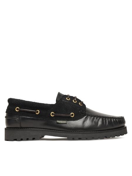 Barbour Mokasyny Deck Boat MFO0795BK51 Czarny. Czarne mokasyny męskie Barbour, ze skóry. Za 709.99 zł.