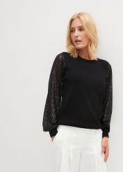 Cienki sweter z lejącej mieszanki wiskozy. Czarne swetry klasyczne damskie bonprix, z wiskozy, bez kołnierzyka. Za 127.99 zł.