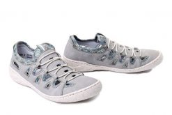 RIEKER 54551-41 grey, półbuty damskie. Szare półbuty damskie Rieker, bez wzorów, bez obcasa. Za 319.90 zł.