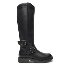 Kozaki Clarks. Czarne kozaki damskie Clarks, bez obcasa, na płaskiej podeszwie. Za 589.99 zł.