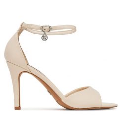 Sandały Nine West. Brązowe sandały damskie Nine West, bez wzorów, bez obcasa, na szpilce. Za 229.99 zł.