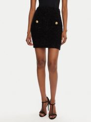 Balmain Spódnica mini DF1LB015KG43 Czarny Slim Fit. Czarne spódniczki damskie Balmain, bez wzorów, z syntetyku, mini. Za 4,249.00 zł.