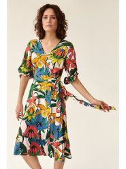 TATUUM Sukienka ze wzorem rozmiar: 40. Sukienki damskie Tatuum, na imprezę, s, bez wzorów, z tkaniny, klasyczne, bez kołnierzyka, bez ramiączek, midi. Za 119.12 zł.