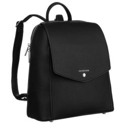 Plecak damski Peterson PTN PLEC-ALE-8 czarny. Czarne plecaki damskie Peterson, bez wzorów, ze skóry ekologicznej. Za 135.99 zł.
