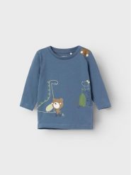 NAME IT Bluzka 13219489 Niebieski Regular Fit. Niebieskie t-shirty chłopięce Name it, bez wzorów, z bawełny, bez ramiączek. Za 49.99 zł.