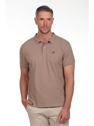 The Time of Bocha Koszulka polo w kolorze beżowym rozmiar: XXL. Brązowe koszulki polo męskie The Time of Bocha, xxl, bez wzorów, z bawełny, bez ramiączek. Za 86.99 zł.