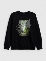 4F Bluza dresowa loose bez kaptura damska - czarna M. Czarne bluzy bez kaptura damskie 4f, m, z dresówki. Za 159.99 zł.