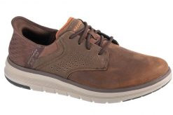 Buty sportowe Sneakersy męskie, Slip-Ins: Orell - Yates. Brązowe buty sportowe na co dzień męskie Skechers, na zimę, z materiału, bez zapięcia, trekkingowe. Za 389.99 zł.
