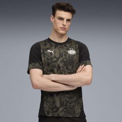 Męska koszulka treningowa PSV Eindhoven PUMA Black Loden Green. Czarne t-shirty sportowe męskie Puma, l, bez ramiączek, do piłki nożnej. Za 219.00 zł.