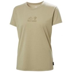 Koszulka damska Helly Hansen Skog Graphic. Brązowe bluzki damskie Helly Hansen, s, bez wzorów, sportowe, bez kołnierzyka, bez ramiączek. Za 109.99 zł.