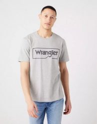 WRANGLER FRAME LOGO TEE MĘSKI T-SHIRT KOSZULKA NADRUK MID GREY W70JD3X37 112320767. Szare t-shirty męskie Wrangler, na lato, m, bez wzorów, z bawełny, bez kołnierzyka. Za 69.99 zł.