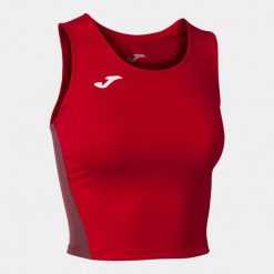Tank top do biegania dla dziewczyn Joma R-Winner Crop top. Czerwone koszulki dziewczęce Joma, bez wzorów, z elastanu, bez ramiączek. Za 96.00 zł.