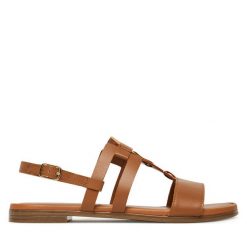 Sandały Lasocki. Brązowe sandały damskie Lasocki, bez wzorów, bez obcasa, na płaskiej podeszwie. Za 149.99 zł.