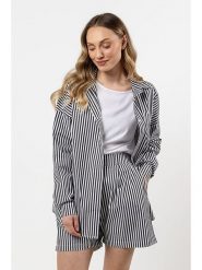 Awama Koszula w kolorze czarno-białym rozmiar: S/M. Białe koszule damskie Awama, m, bez wzorów, bez kołnierzyka, bez ramiączek. Za 184.99 zł.