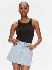 Calvin Klein Jeans Top Variegated J20J223104 Czarny Slim Fit. Czarne topy damskie Calvin Klein Jeans, s, bez wzorów, z bawełny, bez kołnierzyka. Za 129.99 zł.