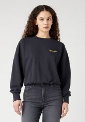 DAMSKA BLUZA WRANGLER RELAXED SWEATSHIRT FADED BLACK 112343708. Czarne bluzy bez kaptura damskie Wrangler, m. Za 199.99 zł.