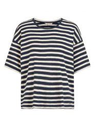 Herrlicher Koszulka "Stinella" w kolorze granatowo-białym rozmiar: S. Niebieskie t-shirty damskie Herrlicher, s, bez wzorów, z bawełny, bez kołnierzyka. Za 122.96 zł.