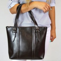 Torebka skórzana elegancka DAN-A T251 czekoladowa. Brązowe torebki klasyczne damskie DAN-A, bez wzorów, ze skóry, duże, bez dodatków. Za 349.99 zł.