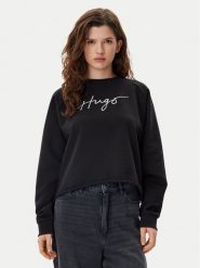 HUGO Bluza Darace 50534271 Czarny Relaxed Fit. Czarne bluzy bez kaptura damskie Hugo, s, z bawełny. Za 309.99 zł.