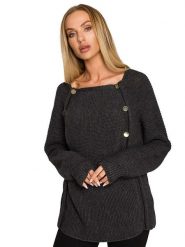 Made of emotion Sweter w kolorze antracytowym rozmiar: L/XL. Czarne swetry klasyczne damskie Made Of Emotion, l, bez kołnierzyka. Za 162.47 zł.