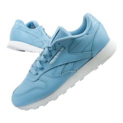 Buty damskie sportowe Reebok Classic. Niebieskie buty sportowe na co dzień damskie Reebok, bez wzorów, z materiału, trekkingowe, reebok classic. Za 119.00 zł.