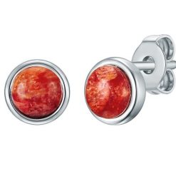 Rafaela Donata Kolczyki z Srebro wysokiej próby w Srebrny 1 ct Damski. Szare kolczyki damskie Rafaela Donata, z koralem, srebrne, na sztyftcie. Za 119.99 zł.