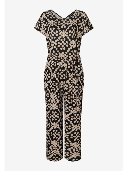 More & More Kombinezon w kolorze czarno-kremowym rozmiar: 38. Brązowe kombinezony damskie MORE & MORE, bez wzorów, z tkaniny, bez kołnierzyka, bez ramiączek. Za 143.90 zł.