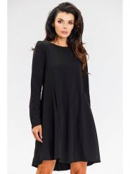 Awama Sukienka w kolorze czarnym rozmiar: L/XL. Czarne sukienki damskie Awama, l, bez wzorów, bez kołnierzyka, bez ramiączek, midi. Za 166.49 zł.