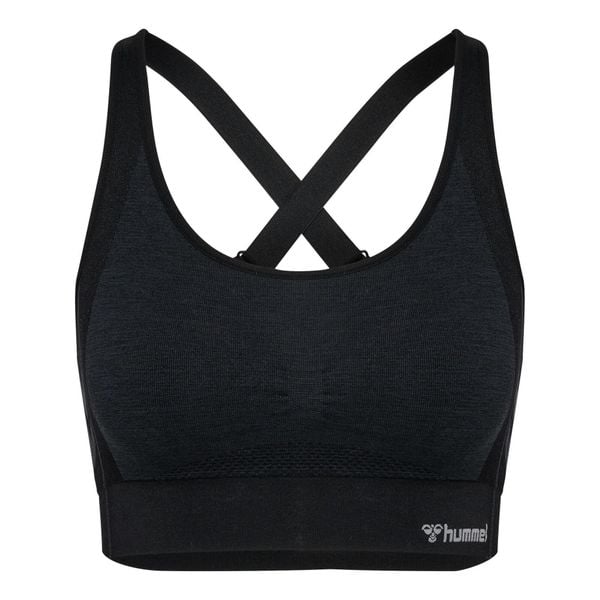Bezszwowy biustonosz dla kobiet Hummel MT Shine. Czarne biustonosze HUMMEL, bez wzorów. Za 154.50 zł.