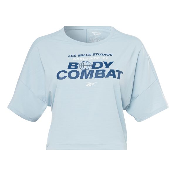 Koszulka damska Reebok Les Mills® BodyCombat® Activchill. Niebieskie bluzki sportowe damskie Reebok, m, bez wzorów, z tkaniny, bez ramiączek. Za 113.00 zł.