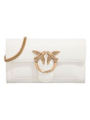 Pinko Skórzana torebka w kolorze białym - 19 x 10 x 4 cm rozmiar: onesize. Białe torebki klasyczne damskie Pinko, bez wzorów, z materiału, pikowane, bez dodatków. Za 746.74 zł.