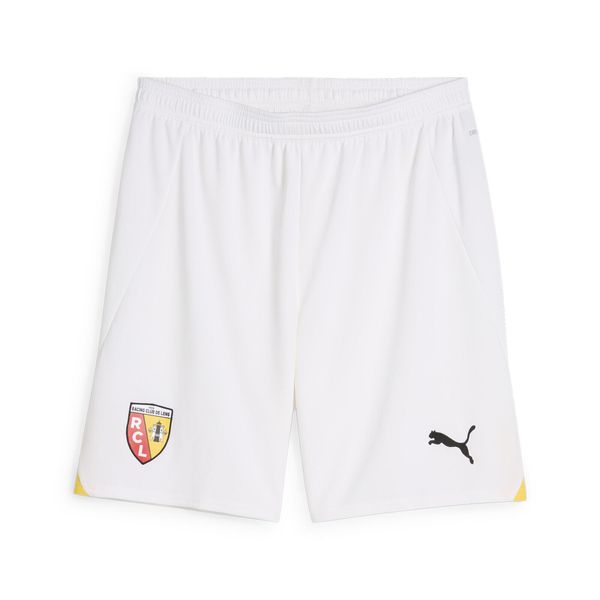 Męskie szorty RC Lens 24/25 PUMA White Black. Białe szorty męskie Puma, bez wzorów, ze lnu, klasyczne. Za 186.60 zł.