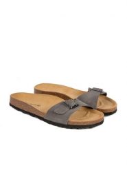 BABUNKERS Family Skórzane klapki w kolorze szarym rozmiar: 42. Szare klapki i japonki męskie BABUNKERS Family, ze skóry. Za 130.99 zł.