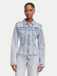 Morgan Kurtka jeansowa 262-VILIKA Niebieski jasny Slim Fit. Niebieskie kurtki damskie Morgan, bez wzorów, z bawełny, bez kaptura. Za 349.99 zł.