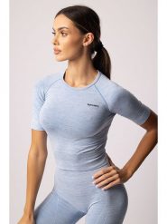 Spaio Koszulka sportowa "Melange" w kolorze błękitnym rozmiar: M. Niebieskie bluzki sportowe damskie Spaio, m, z materiału, bez kołnierzyka, bez ramiączek. Za 172.49 zł.