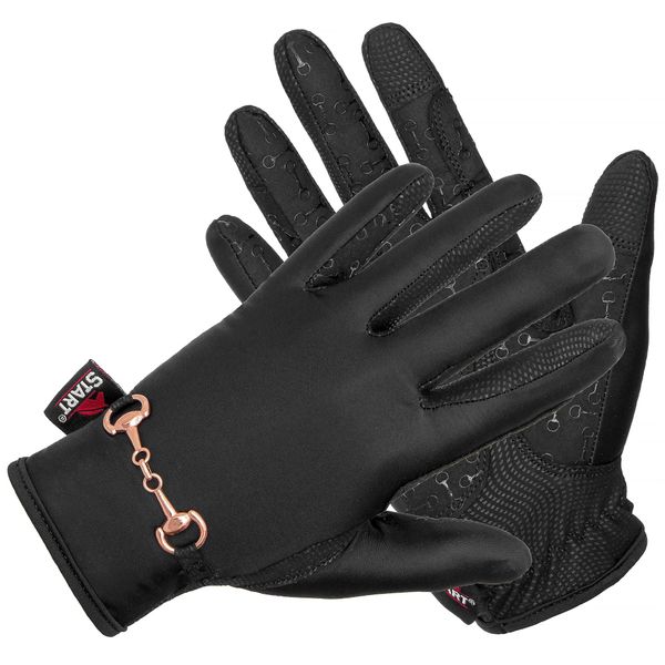 Rękawiczki do jazdy konnej START Qeshm oddychające. Czarne rękawiczki damskie START, bez wzorów. Za 88.99 zł.