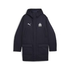 Męska zimowa kurtka treningowa Olympique Marsylia PUMA. Białe kurtki męskie Puma, na zimę, l, bez wzorów, sportowe, bez kaptura. Za 699.00 zł.