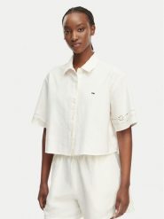 Tommy Jeans Koszula DW0DW22214 Kremowy Relaxed Fit. Białe koszule damskie Tommy Jeans, xl, bez wzorów, z bawełny, bez kołnierzyka, bez ramiączek. Za 489.99 zł.