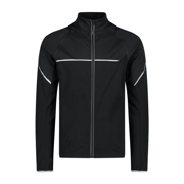 Kurtka turystyczna z odpinanymi rękawami CMP. Czarne kurtki męskie CMP, bez wzorów, z softshellu, sportowe, bez kaptura. W wyprzedaży za 304.50 zł.