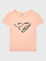 Roxy T-Shirt Day And Night ERGZT03954 Pomarańczowy Regular Fit. Brązowe koszulki dziewczęce Roxy, bez wzorów, z bawełny, bez ramiączek. Za 59.99 zł.