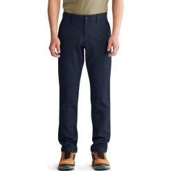 Spodnie Męskie Timberland Sargent Lake Stretch Twill Slim. Niebieskie spodnie materiałowe męskie Timberland, bez wzorów. W wyprzedaży za 404.60 zł.